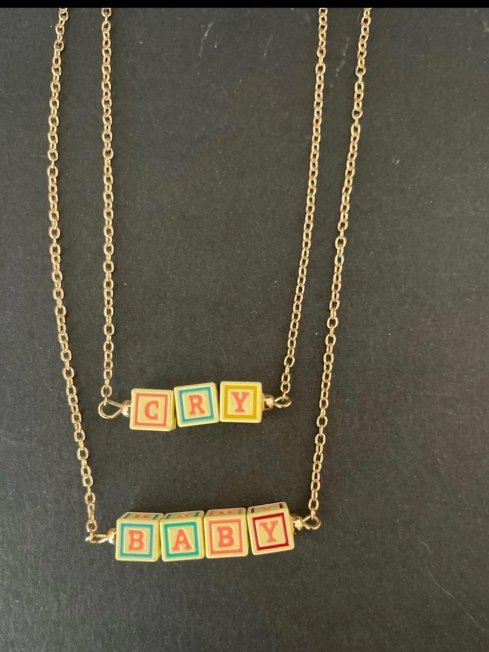 Melanie Martinez Cry Baby Blocks Necklace Set